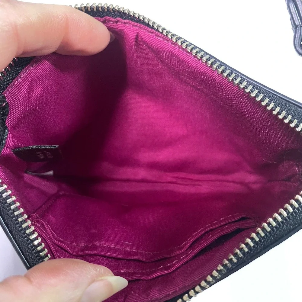 Coach Womens Cranberry Pink&Black Leopard Print Wristlet Wallet Cheetah 4x6" EUC - Picture 4 of 11